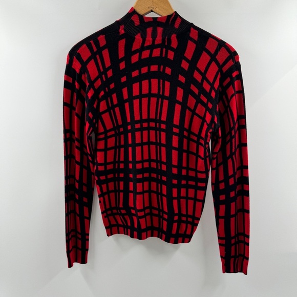 Juliana Red Abstract Criss Cross Sweater Y2K Vintage Fit Small/Medium - Picture 5 of 5